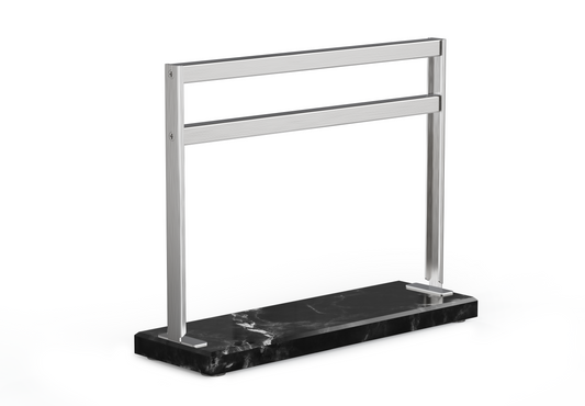 Magnetic Knife Block with Marble Base - Black