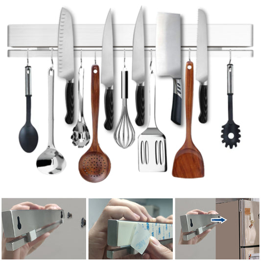 17" Double-Sided Magnetic Knife Holder with 12 Hooks